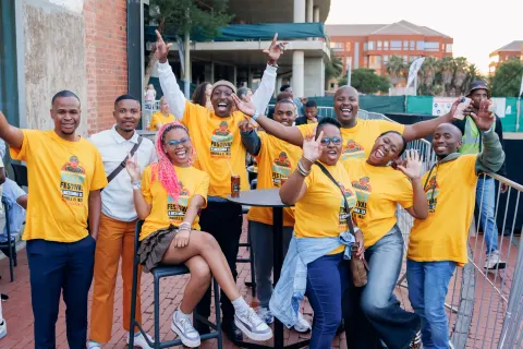 Excited Ngeke! Festival 2025 attendees posing for the camera.
