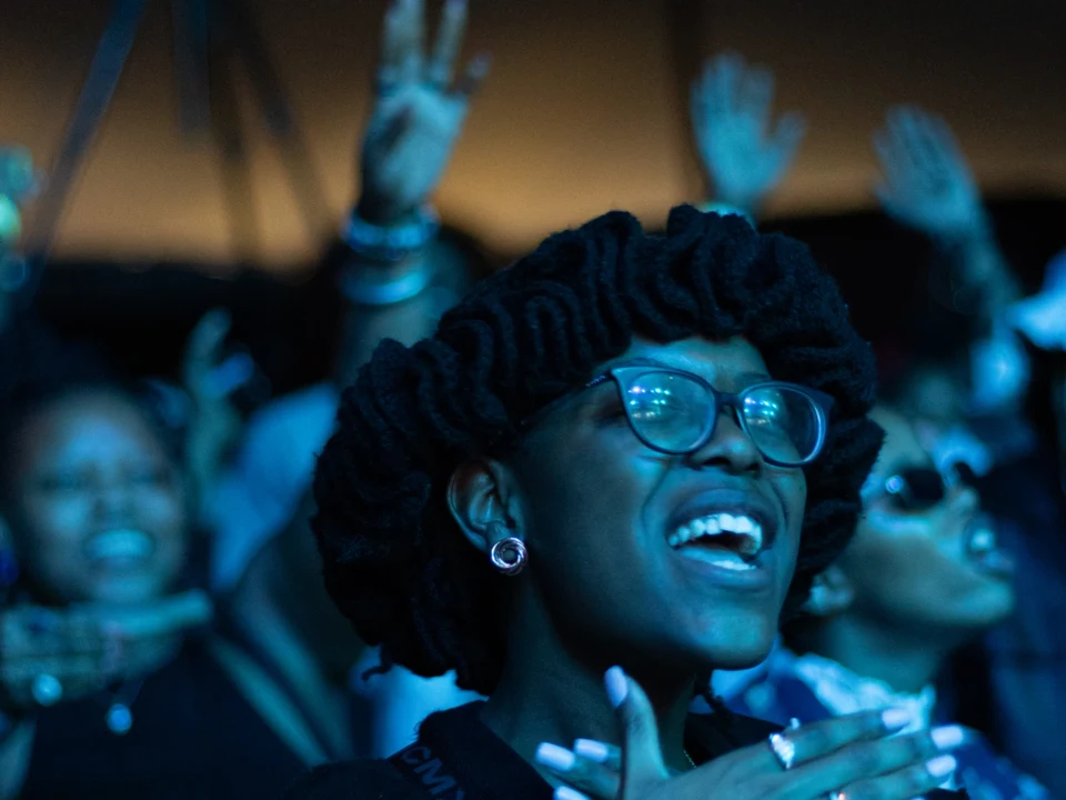 Community celebrating the first Ngeke! Festival